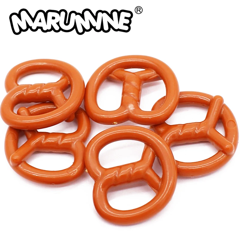 Marumine MOC 100PCS Mini Building Blocks parti di mattoni cibo bagel 10170 34094 accessori modello di biscotto giocattoli creativi fai da te regali