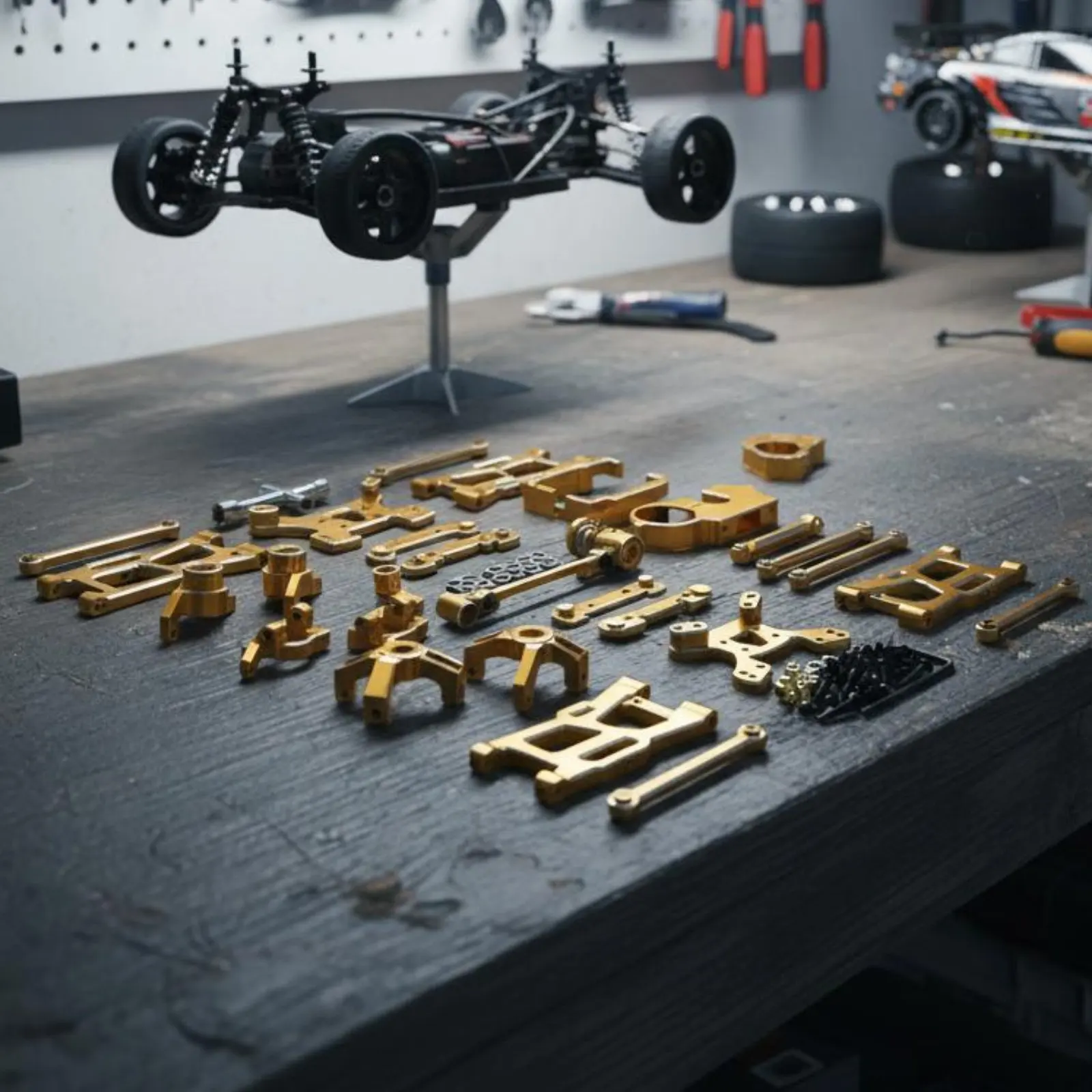 

Metal Modification Kit High Strength Aluminum RC Car Modification Set Aluminum Damping System Limb Set Wear Resistant Hobby