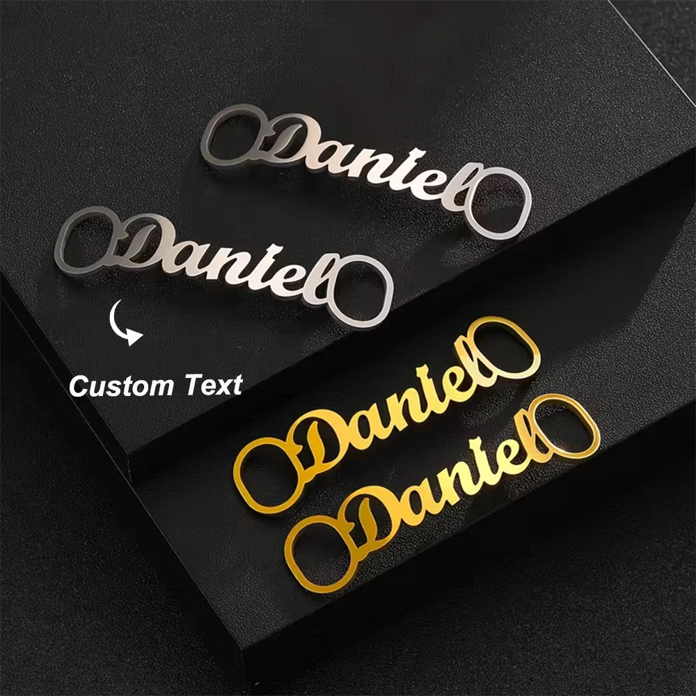 

Custom One Pair Name Logo Shoe Buckle Men Women Stainless Steel Personalized Nameplate Shoe-Buckle Accessories Jewelry Gift