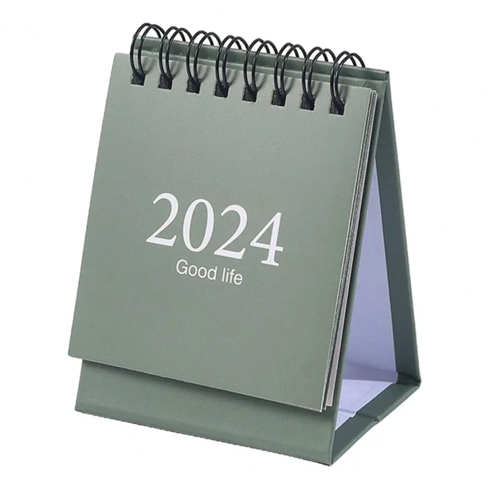 2023-2024 Mini Desk Calendar Plan Book Spiral Coil Page Turning Date Recording 17 Monthly for Planing Event Log Year