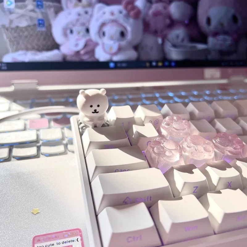

Cute bearThemed Keycaps Layered Drip Resin Keycaps Mechanical Keyboard Keycaps Cute Self Deprecating Bear Crying Bear Single