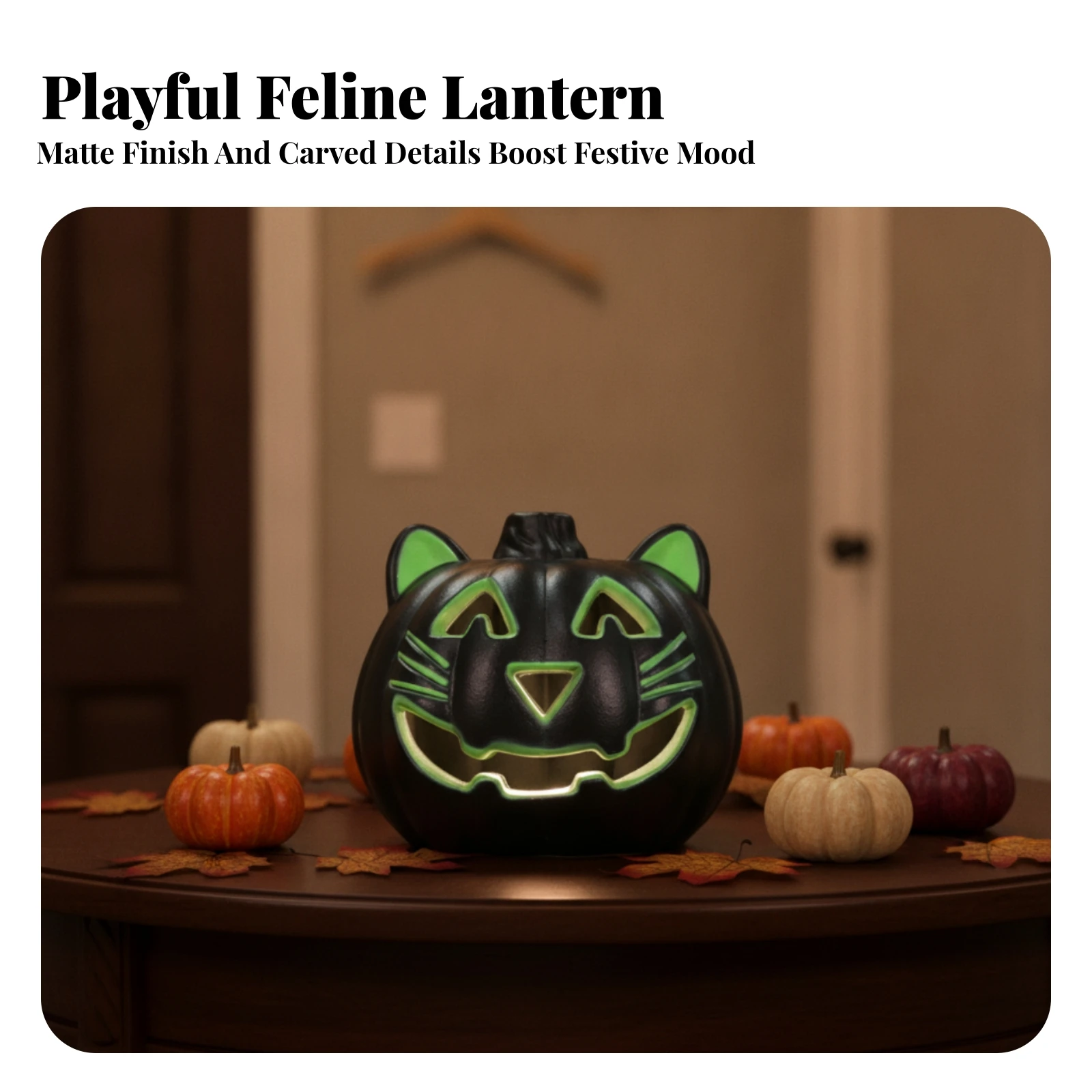 Halloween Pumpkin Lantern Indoor Jack-O'-Lantern Pumpkin Light Halloween Light Compact Decorations Portable for Tabletop