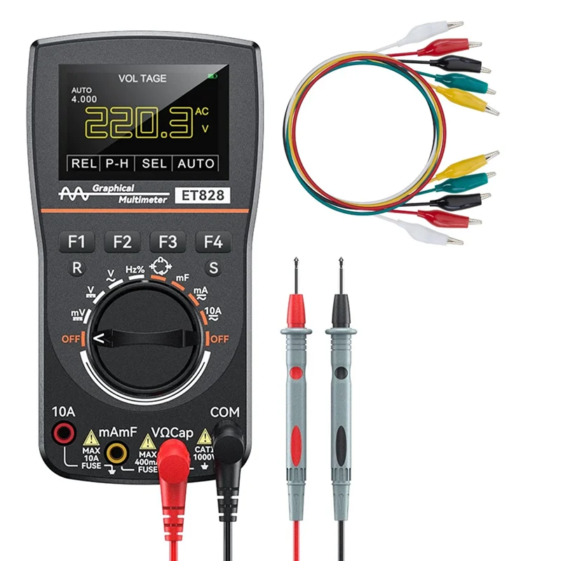 2 in 1 Digital Oscilloscope Multimeter, with 2.5 Msps High Sampling,Current Frequency Resistance Diode Test