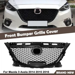 Front Grille Racing Grill Upper Bumper Hood Mesh Grid Auto Accessories Honeycomb Style For Mazda 3 Axela 2014 2015 2016