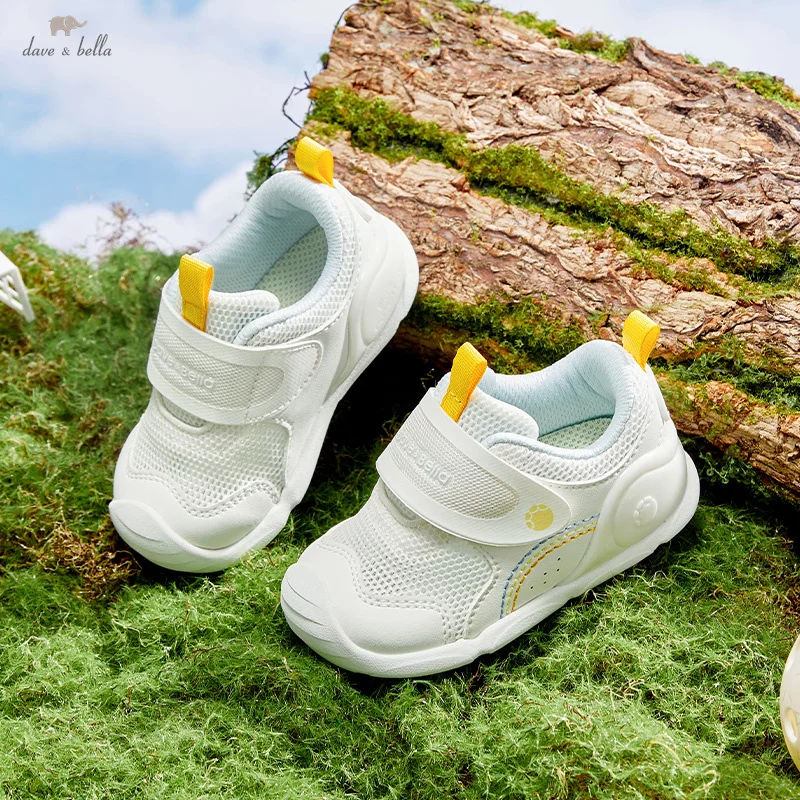 Dave Bella White Casual Shoes For Baby Boy Girl Brand Children Mesh Sneaker Kids Shoes Toddler Walking Shoes DB1250632