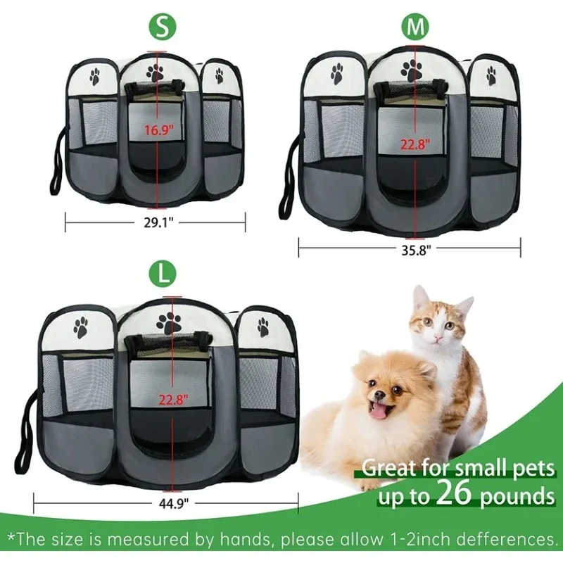 Oxford lightweight Puppy Pet Playpen for Medium Dogs Portable Cat Playpens Indoor Fence Foldable Doggie Play Pen