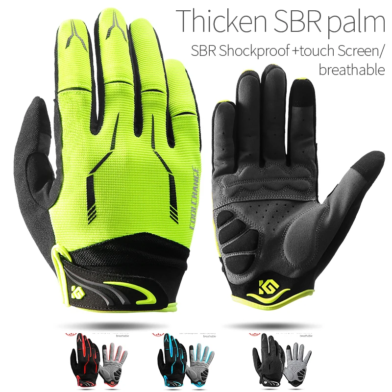 Gants de vélo avec paume épaisse absorbant les chocs SBR – Compatible avec écran tactile, tissu respirant pour le cyclisme/moto/équitation