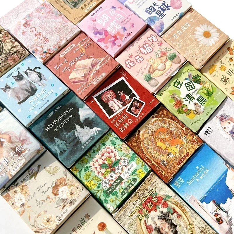 30/45/46Pcs Box Stickers Mini Flowers variety styles Diary Paper Label Seal Supplies Decorative Holiday Decoration Gift 4CM image 2