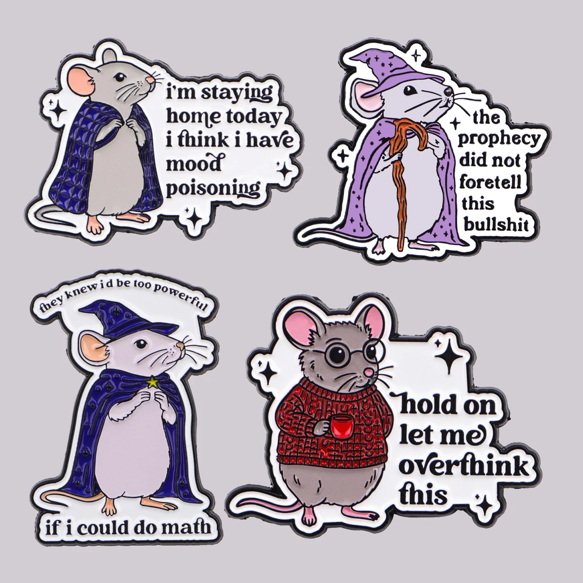 Cute Mouse Enamel Pin Funny Quotes Brooch Pines Lapel Pins Badge on Backpack Clothing Accessories Animal Jewelry Friends Gifts