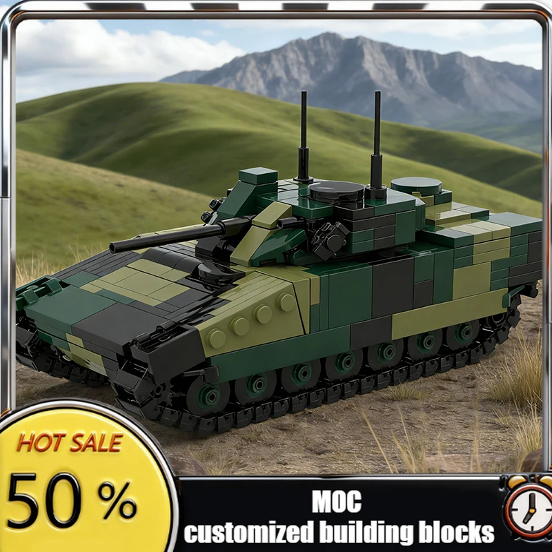 

Набор из 520 деталей: Модель танка CV9030FIN, масштаб 1:45, MOC, модульный конструктор, креативный дизайн, DIY, игрушка для мальчиков, подарок на день рождения