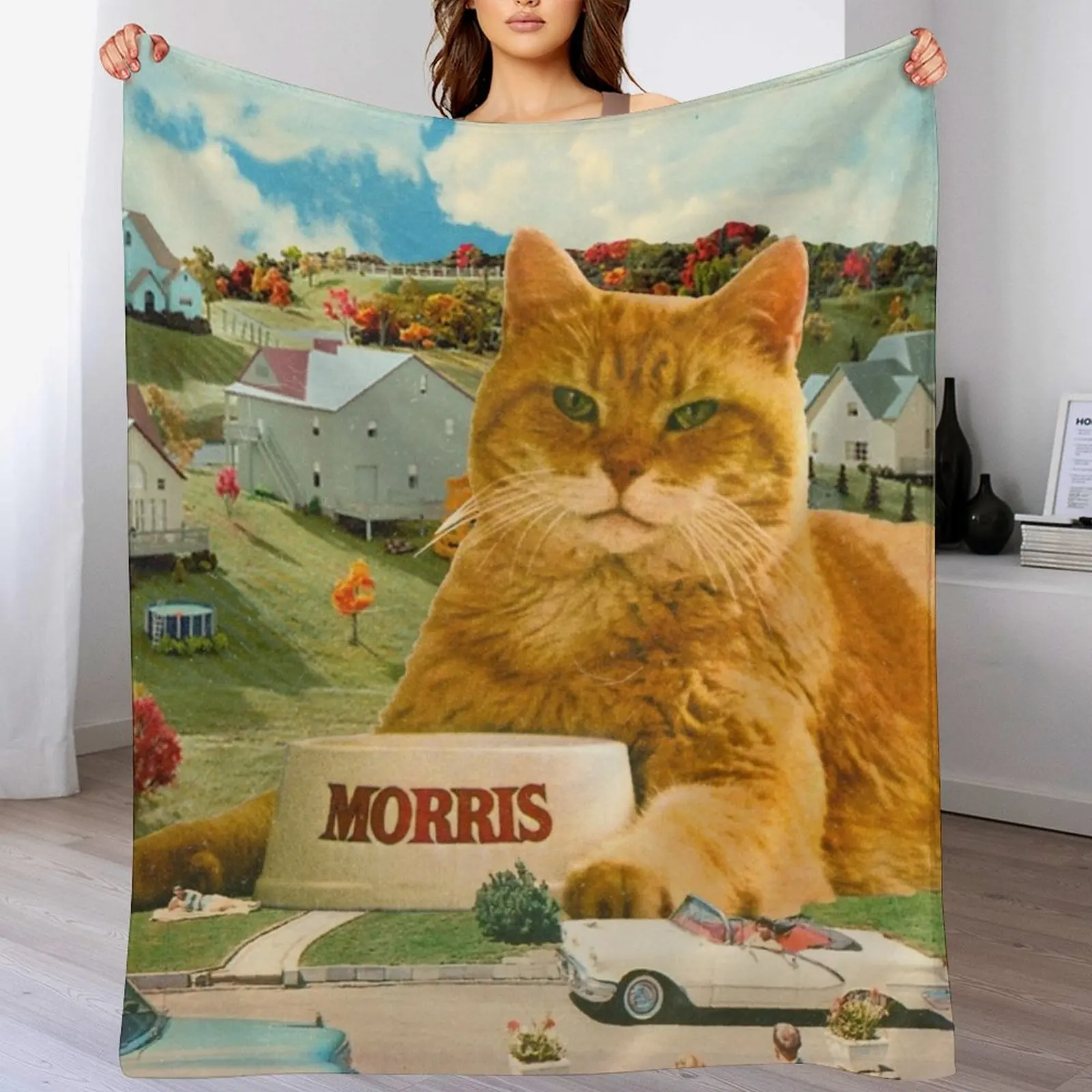 

Morris the Cat Throw Blanket Stylish Couch Blanket for Home Living Room