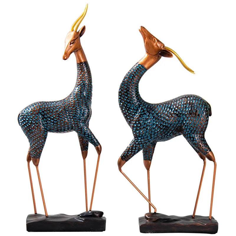 Couple deer ornament TV cabinet wine cabinet porch hotel clubhouse decoration new house relocation