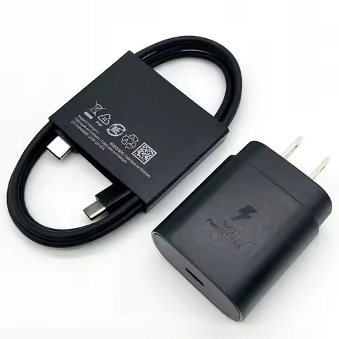 SAMSUNG S25 S24 25W Super Fast Charger US Plug Power Adapter Cargador 3A Type C Cable For Galaxy Z Flip 6 5 4 3 2 S23 S22 S20FE