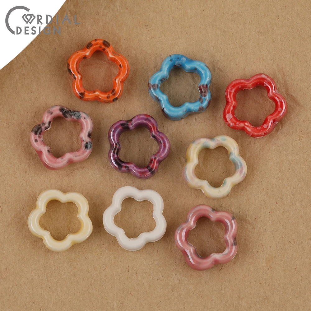 

Cordial Design 15*16MM 160Pcs DIY Beads Making/Hand Made/Flower Shape/Ceramics Bead/Jewelry Findings & Components #11335