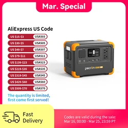 600W Pecron E500LFP Portable Power Station 576Wh LiFePO4 Battery Fast Charging Solar Generator for Home Backup & Camping