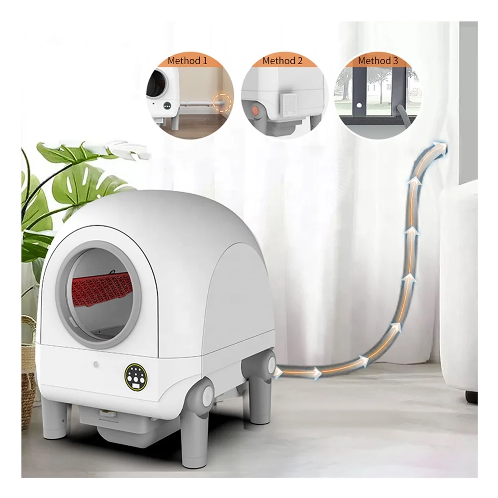 68L Automatic Cat Litter Box Electric Large Self Scooping Smart Enclosed Litter Box Cat Toilet for Multiple Cats Litter Pan