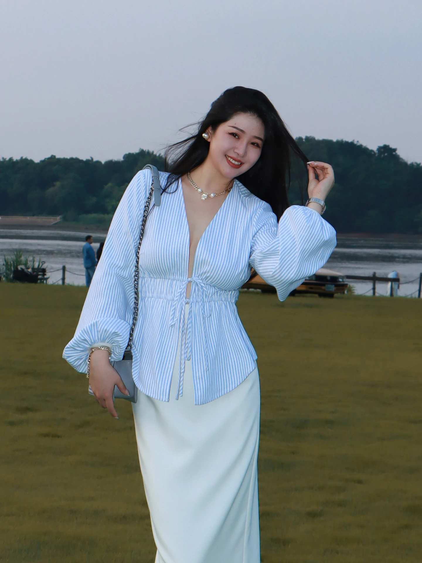 

Женский дышащий утягивающий топ больших размеров с завязками на талии Long Sve V-Ne, модная повседневная одежда для девочек