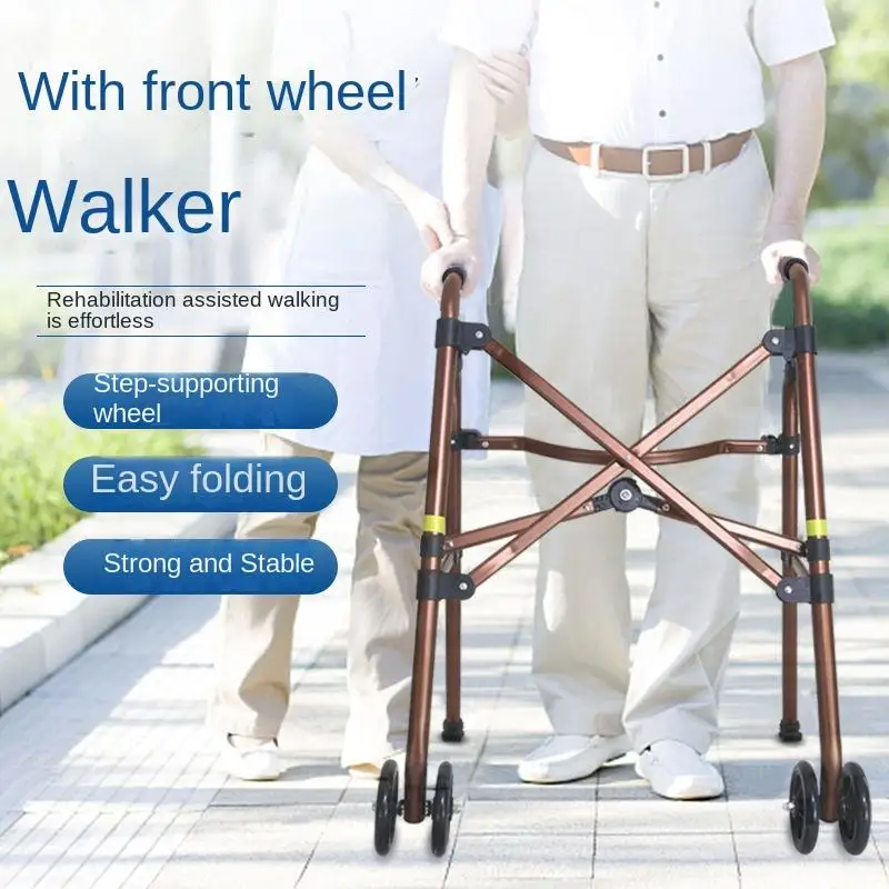 Folding Walker Trolley For the Elderly Disabled Fracture Lower Limbs Rehabilitation Training Walking Crutch Stand Mobility Aids