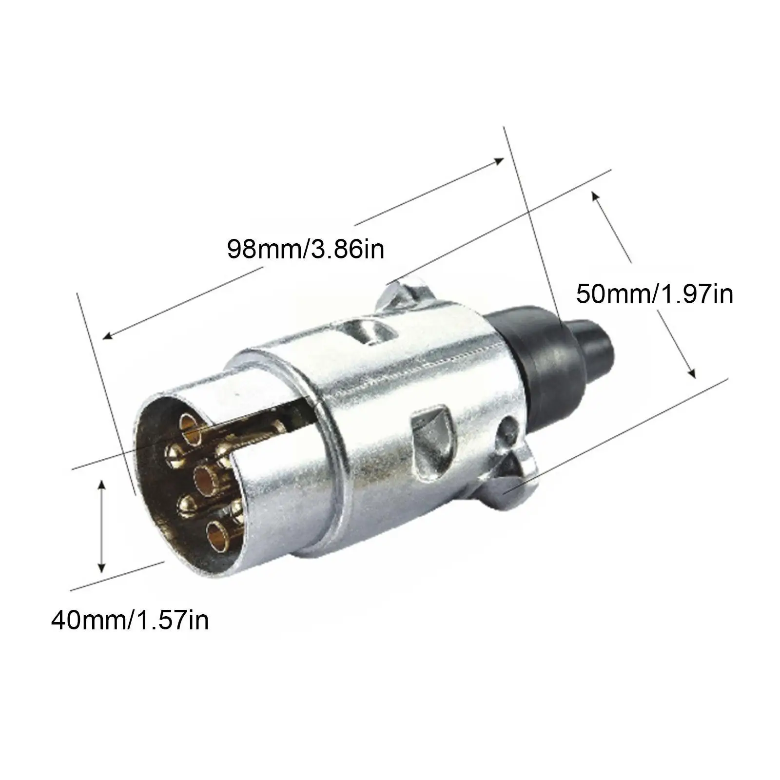 7 Pin Aluminium Alloy Plug Trailer Truck Towing Electrics 12V Connector EU Plug Professional Replacement For Truck E5N0