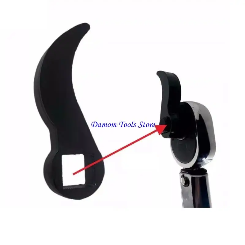 57BE Adjustable Head Strong Open-end Wrench Heavy Duty Crowbars Crowbars Adapter Head Tool for Tight Space Handles