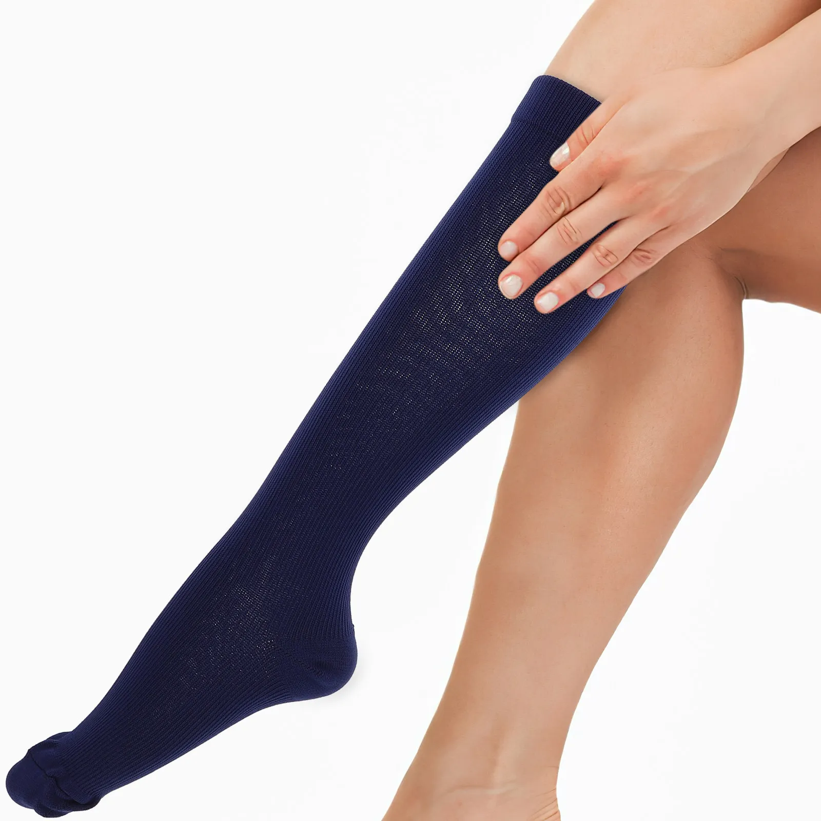 

1Pair Knee Length Compression Socks for Men and Women Breathable Polyester Running Cycling Fitness Sports Sweat Wicking Calf