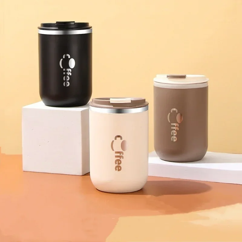 Stainless Steel Thermos Cups Coffee Thermal Mug with Straw Leak Proof Travel Car Double Layer Insulated Milk Tea Water Bottle