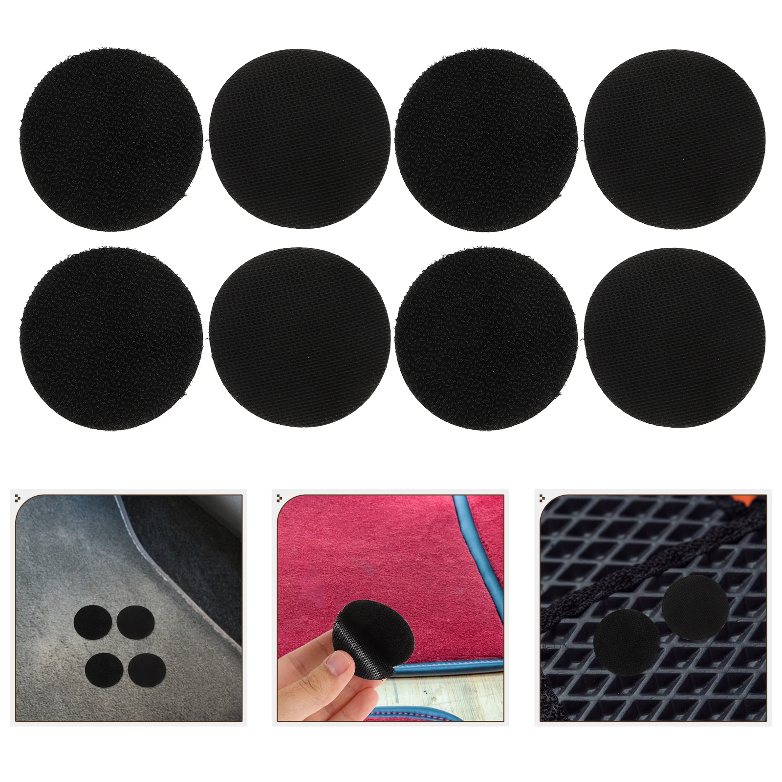 

Car Mat Fixing Sticker Double Sided Adhesive Hook Loop Fastener Strips For Floor Carpets Invisible Universal Vehicle