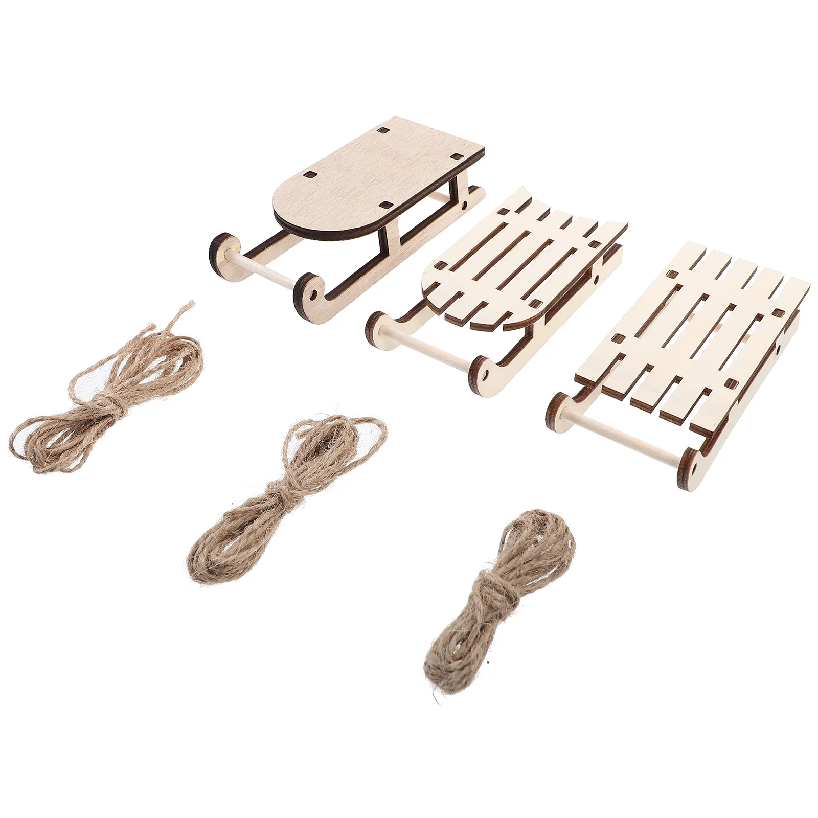 12 Uds. Adornos navideños para trineo, decoraciones para exteriores, trineo en blanco, adorno de madera de álamo, artesanía sin terminar