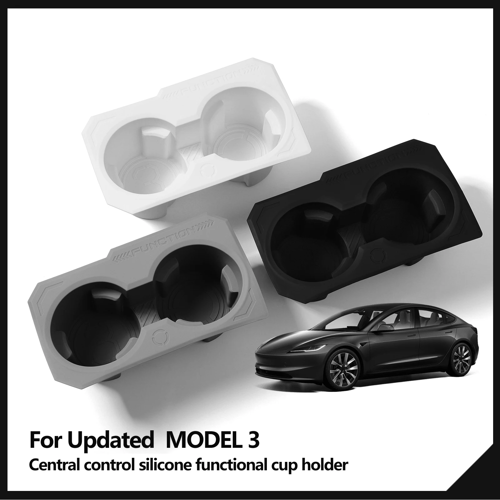 Cup Holder For Tesla Model 3 Highland 2024 Car Interior Accessories Central Control Drinks Holder Silicone Water Cup Storage Box