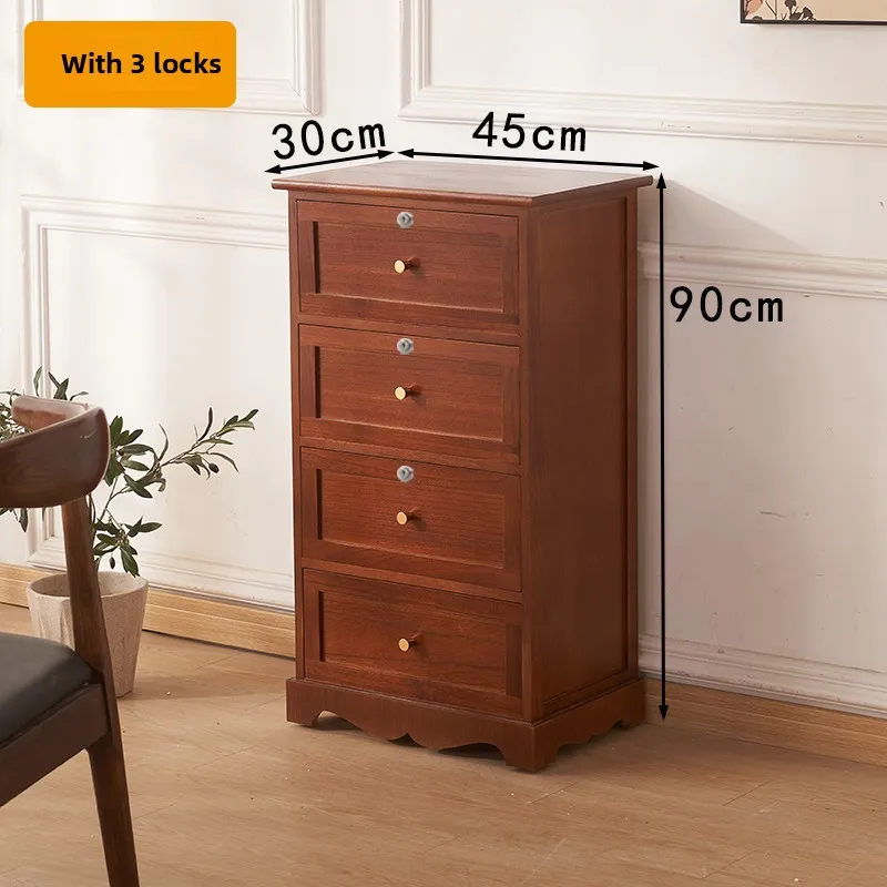 Locking Solid Wood Nightstand,Modern Multi-functional Modular Bedside Cabinet Drawers, Large Capacity Bedroom Storage Organizer