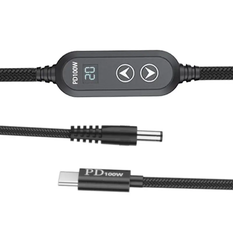 652F Flexible Power Cable 100W USB C Delivery Type C And DC5.5 Cord 28 Adapters