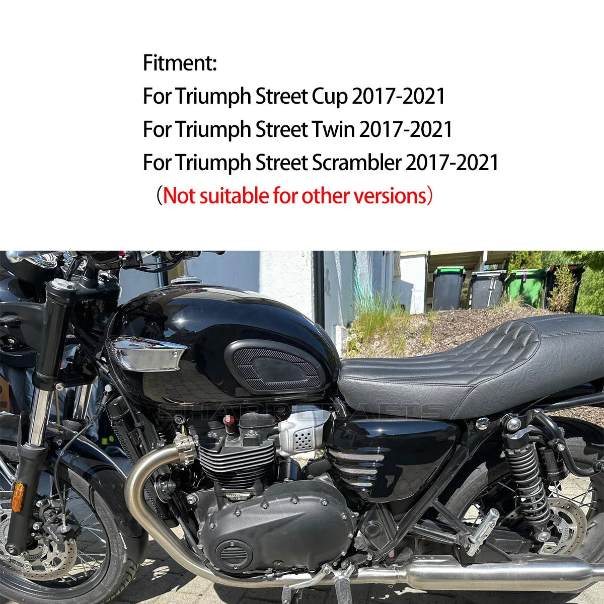 2X Motorcycle ABS Plastic Battery Side Fairing Covers Guard Protector For Triumph Street Twin / Cup / Scrambler 2017-2021