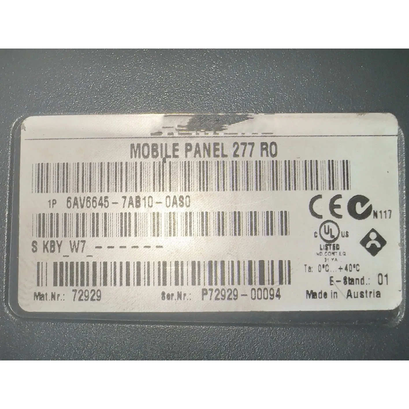 6AV6645-7AB10-0AS0 Touch screen Con garanzia