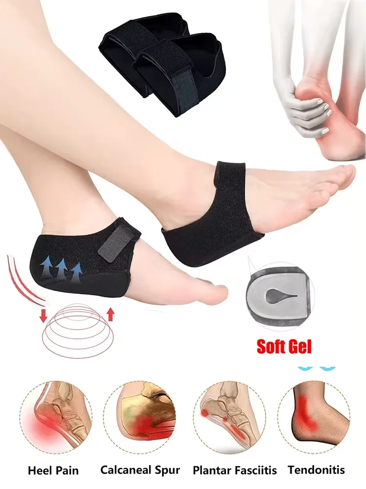 1 Paar Fersenförmchen, Fersenschutz, Plantarfasziitis, Fersenkissen für Achillessehnenentzündung, Knochensporn, Schmerzen der Füße, lindern Fersenschmerzen – Detail 3
