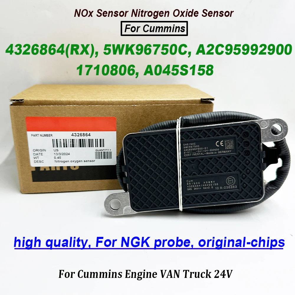 NEW 5WK96750C 4326864 Nox Sensor For NGK Probe A2C95992900 Nitrogen Oxygen 2872943 1710806 A045S158 for Cummins 24V Truck