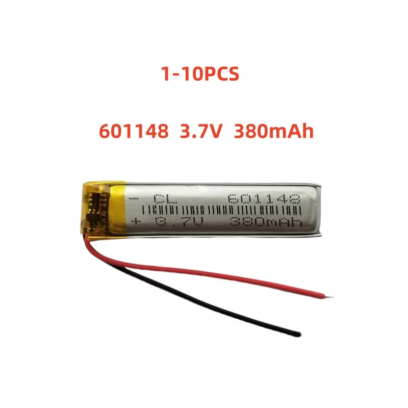 601148 3.7V 380mAh Small Size Lipo Rechargeable Battery Lithium Polymer For MP3 Bluetooth MID headset headphone video pen