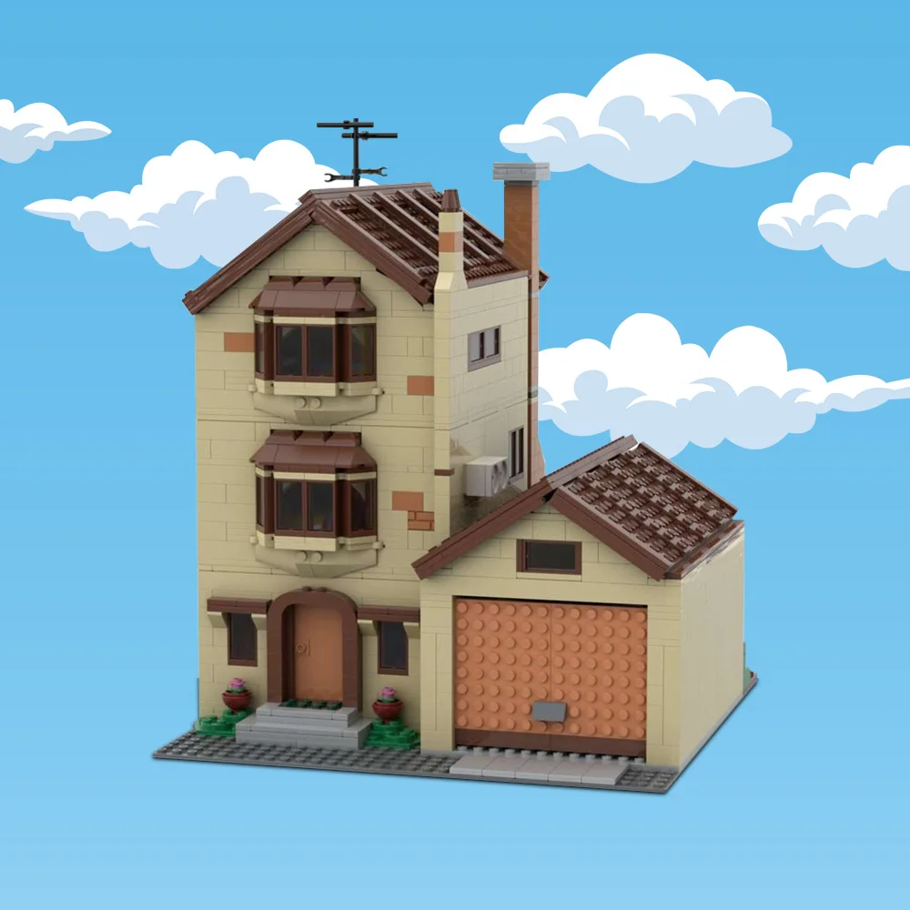 Moc modular springfields igreja blocos de construção modelo modular moes taverna tijolos modular springfield escola primária crianças brinquedo