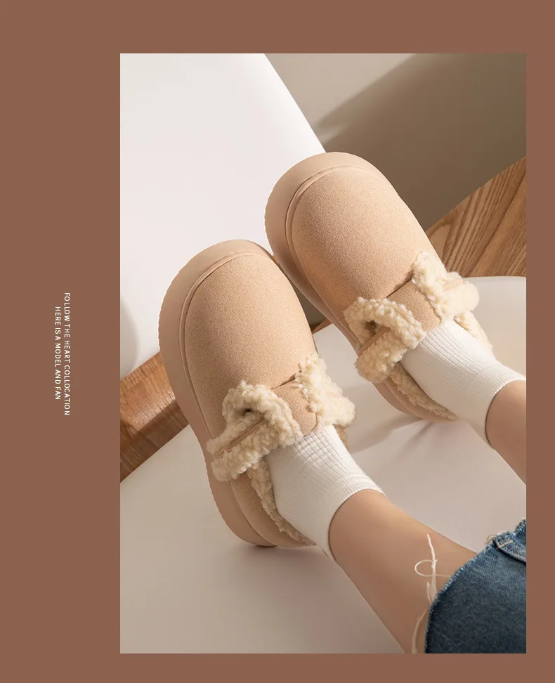 Comwarm Flauschige Damen-Baumwollschuhe, Winter-Outdoor-Anti-Rutsch-Hausschuhe, verstellbare, mit Fleece gefütterte Slides, flauschige, gemütliche, warme Schuhe – Detail 20