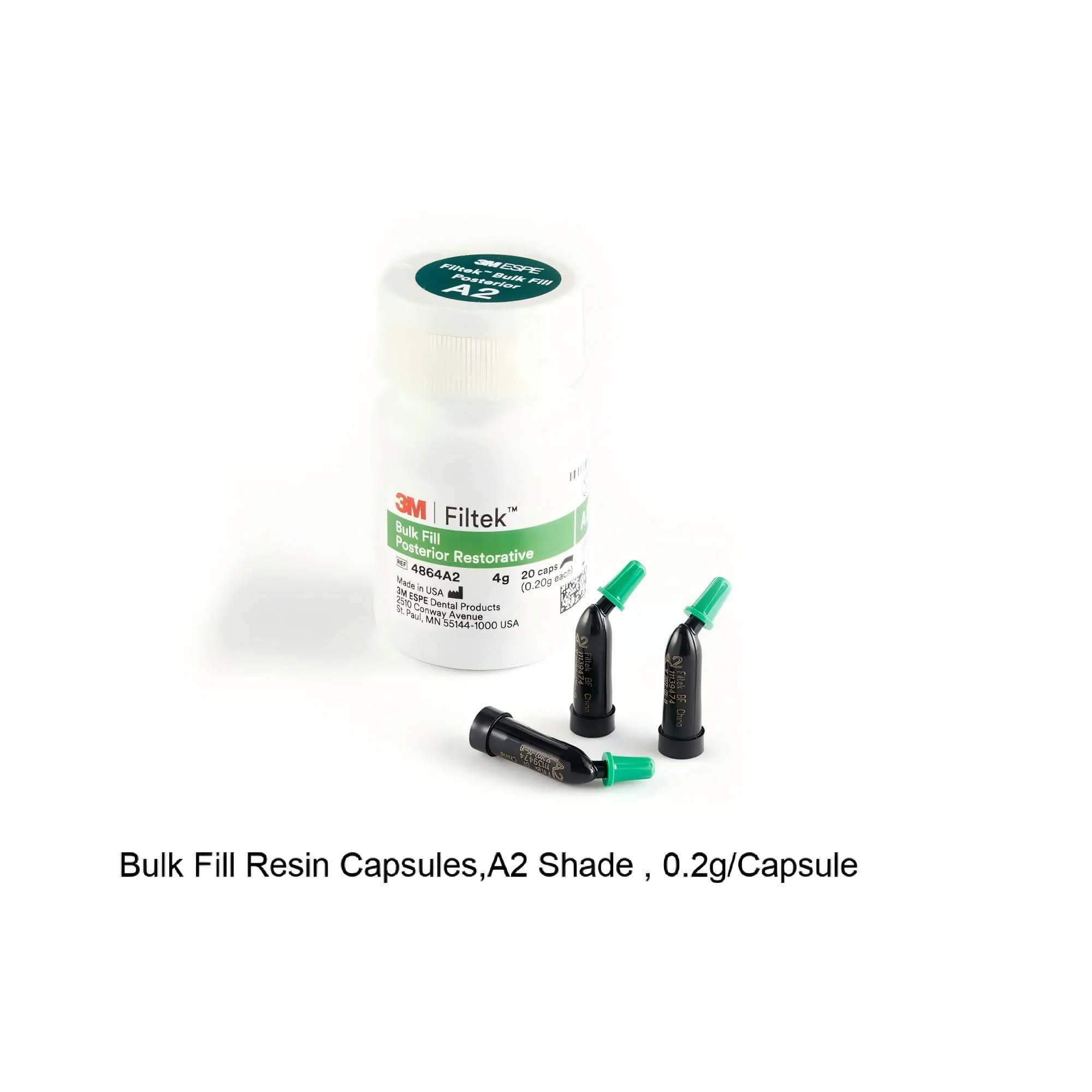 

3M ESPE Filtek Bulk Fill Posterior Composite Resin for Filling, Light-Curable, Capsule Packaging, 0.2g/Capsule, 20pcs/Bottle