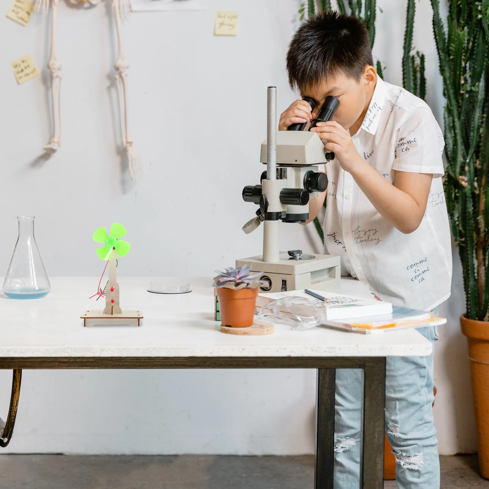 Handmade Wind Generator Diy Educational For Kids Creative Learning Fun Practical Ability Development Experimental Plaything Tool