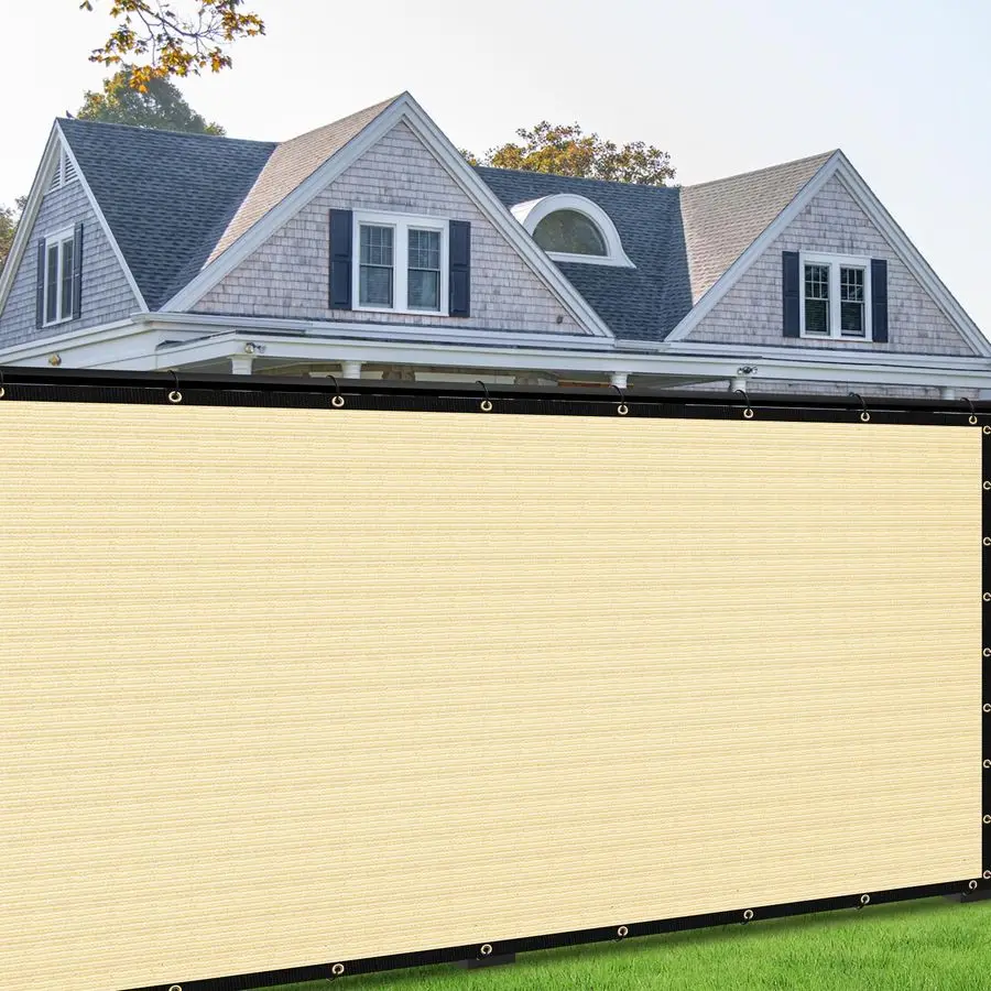

x 50 Beige Privacy Screen Fence Cover Heavy Duty Fencing Mesh with Zip Tie for Deck, Patio, Backyard, Outdoor Pool, Porch, Raili