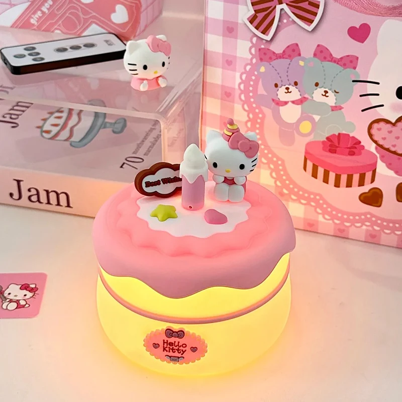 Sanrio Hello Kitty Night Lamp Sleep Adjustable Soft Light Eye Cinnamoroll Birthday Cake Lamp Kuromi Lamp Christmas Present