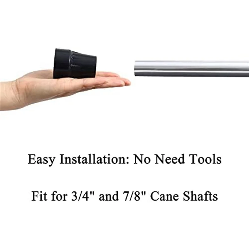 Crutch Tips Set 1Inch Heavy Duty Non-Slip Rubber Cane Tips Kit Replacement Cane Foot Caps, Crutch Pads, 6 PCS