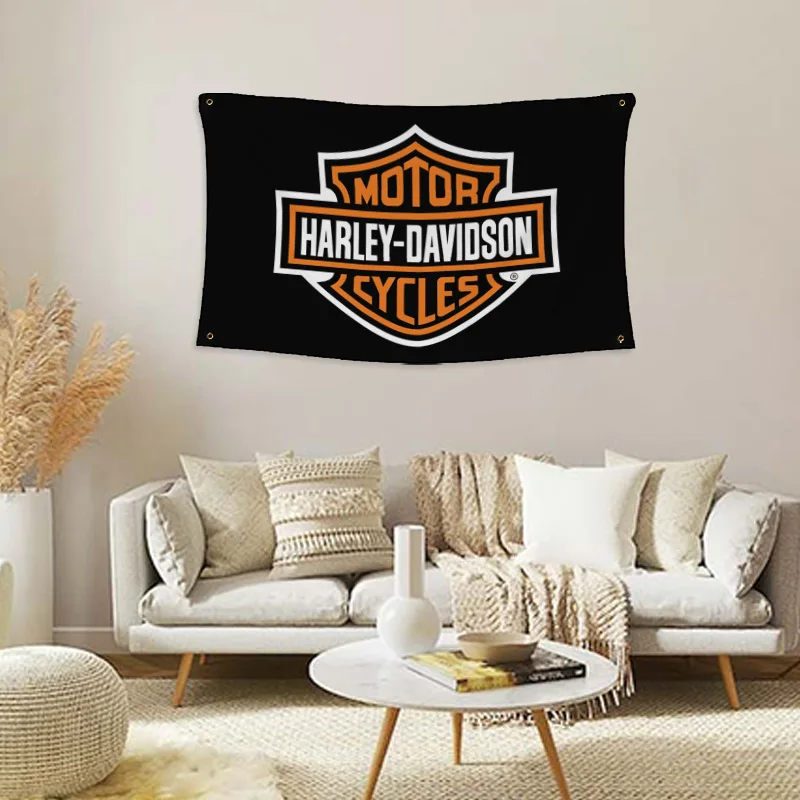 

90X150cm For Harley Davidson PA1250 Softail Sportster Motorcycle Printed Racing Banner Flag Club Bar Room Garage Decor Accessory