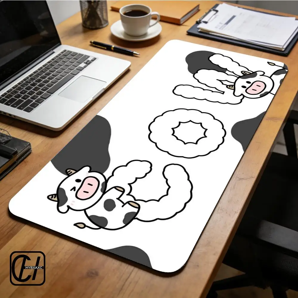 

Cartoon Cow Mouse Pad Desk Mouse Pad Cute HD Desk Pad Extended Gaming Keyboard Mats Large XXL Gamer Mousepad 90x40