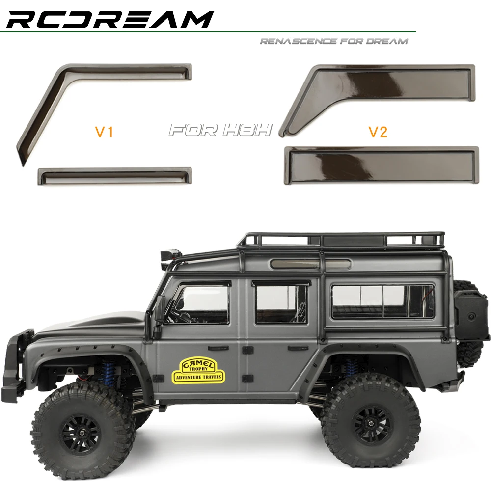 RCDream 1/8 Scale Window Weather Shield Visor Wind Deflector Rain Guards for MJX H8H Defender RC Crawler Truck Upgrade Parts