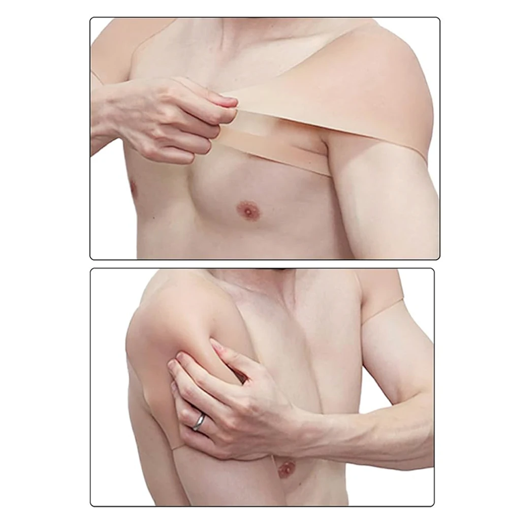 Silicone Solid Pads Enhancer Men Shoulder Push-up Muscle Shaping Styles Stronger Cosplay Bodysuit Sexy Anti-Slip Invisible