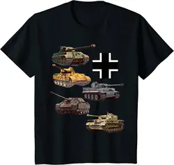 Wwii germanパンツァーパンサー、ジャガパンサー、タイガー1、タイガー2タンクTシャツ。メンズ半袖コットンTシャツ,ラウンドネック,サマー,S-3XL