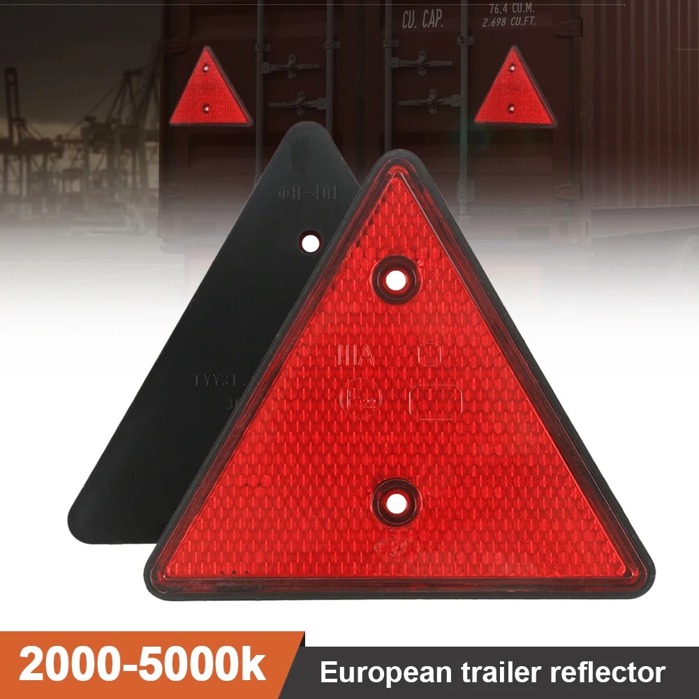 

Red Rear Reflector Triangle Reflective Sign Screw Mount E22 Listed Warning Safety Reflector For Motorcycle Truck Caravan Boat