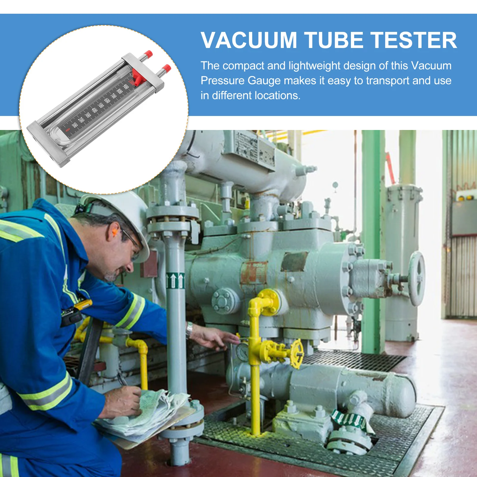 

U Tube Pressure Gauge Stainless Steel Compact High Accuracy Vacuum Pressure Tester for Home Laboratory Use Vacuum Tube Tester